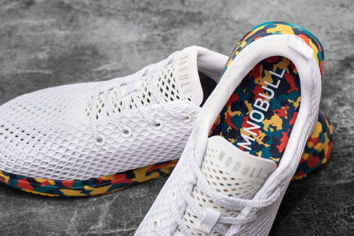 Nobull Mesh Runner Men's Running Shoes White Gold | Australia (UI5120)